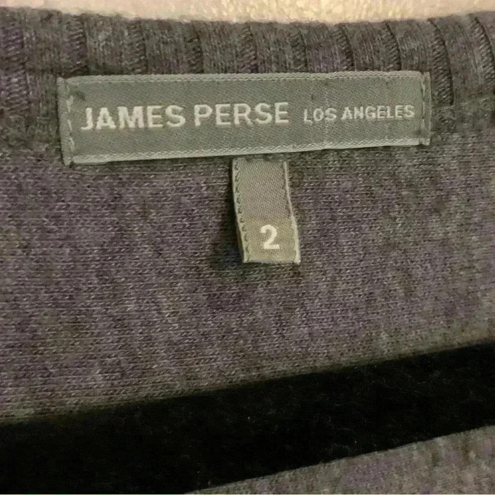JAMES PERSE Grey Ribbed style 3/4 Sleeves Shirtdress, Womens Size 2 (medium) - Picture 3 of 8